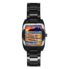 Endless Summer Nights Stainless Steel Barrel Watch by GardenOfOphir