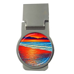 Golden Sunsets And Crisp Air Money Clips (Round) 