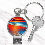 Golden Sunsets And Crisp Air Nail Clippers Key Chain Front