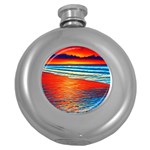 Golden Sunsets And Crisp Air Round Hip Flask (5 oz) Front