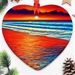 Golden Sunsets And Crisp Air Heart Ornament (Two Sides) Front