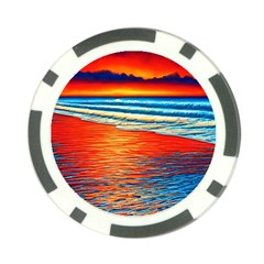 Golden Sunsets And Crisp Air Poker Chip Card Guard