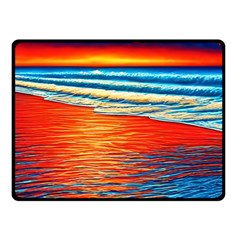 Golden Sunsets And Crisp Air One Side Fleece Blanket (Small)