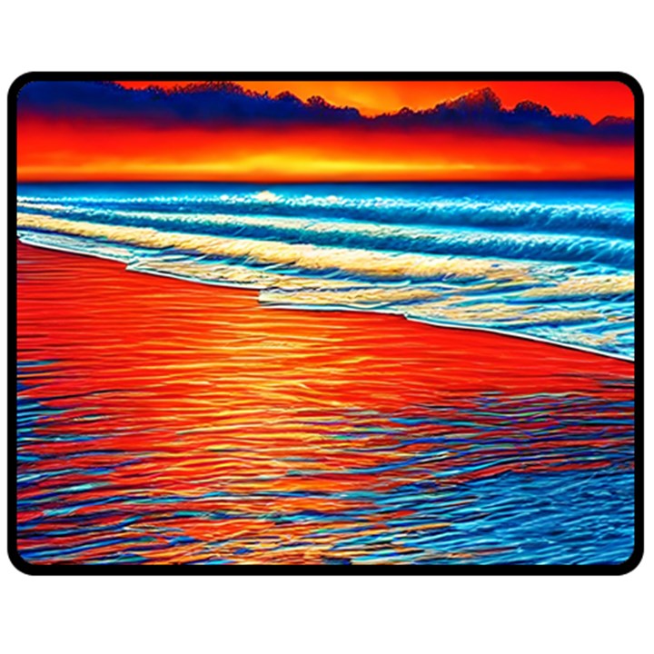 Golden Sunsets And Crisp Air Fleece Blanket (Medium)