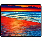 Golden Sunsets And Crisp Air Fleece Blanket (Medium) 58.8 x47.4  Blanket Back