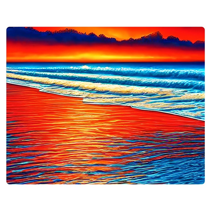 Golden Sunsets And Crisp Air One Side Premium Plush Fleece Blanket (Medium)