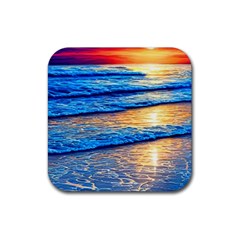 Ocean Sunset Rubber Coaster (square) by GardenOfOphir