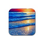 Ocean Sunset Rubber Coaster (Square) Front