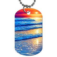 Ocean Sunset Dog Tag (one Side) by GardenOfOphir