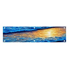 Ocean Sunset Banner And Sign 4  X 1  by GardenOfOphir