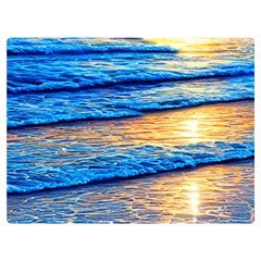 Ocean Sunset One Side Premium Plush Fleece Blanket (extra Small) by GardenOfOphir