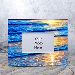 Ocean Sunset White Tabletop Photo Frame 4 x6  by GardenOfOphir