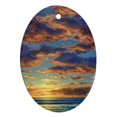 Sunrise Over The Sand Dunes Ornament (oval) by GardenOfOphir