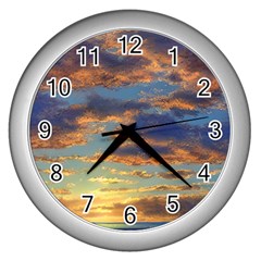 Sunrise Over The Sand Dunes Wall Clock (silver) by GardenOfOphir