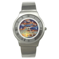 Sunrise Over The Sand Dunes Stainless Steel Watch by GardenOfOphir