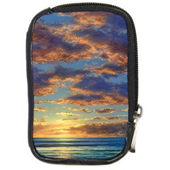 Sunrise Over The Sand Dunes Compact Camera Leather Case by GardenOfOphir