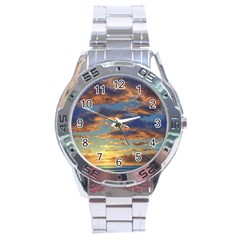 Sunrise Over The Sand Dunes Stainless Steel Analogue Watch by GardenOfOphir