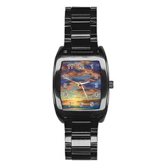 Sunrise Over The Sand Dunes Stainless Steel Barrel Watch by GardenOfOphir