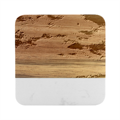 Sunrise Over The Sand Dunes Marble Wood Coaster (square) by GardenOfOphir