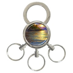 Sunset At The Surf 3-ring Key Chain by GardenOfOphir