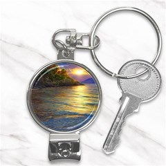 Sunset At The Surf Nail Clippers Key Chain by GardenOfOphir