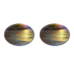 Sunset At The Surf Cufflinks (oval) by GardenOfOphir