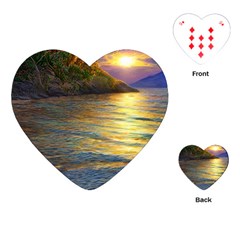 Sunset At The Surf Playing Cards Single Design (heart) by GardenOfOphir