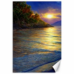 Sunset At The Surf Canvas 12  X 18  by GardenOfOphir