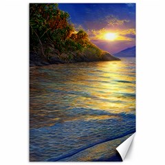 Sunset At The Surf Canvas 24  X 36  by GardenOfOphir