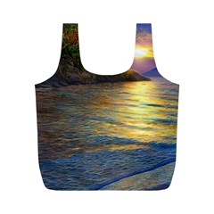 Sunset At The Surf Full Print Recycle Bag (m) by GardenOfOphir