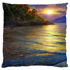 Sunset At The Surf Standard Premium Plush Fleece Cushion Case (one Side) by GardenOfOphir