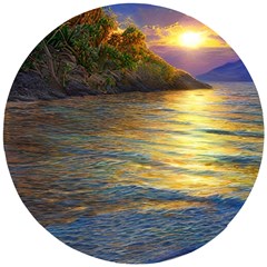 Sunset At The Surf Wooden Puzzle Round