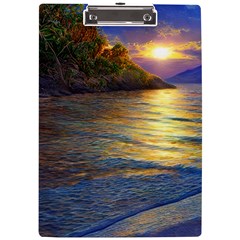 Sunset At The Surf A4 Acrylic Clipboard by GardenOfOphir