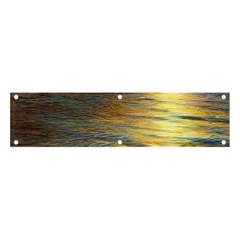 Sunset At The Surf Banner And Sign 4  X 1  by GardenOfOphir