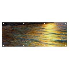 Sunset At The Surf Banner And Sign 8  X 3  by GardenOfOphir