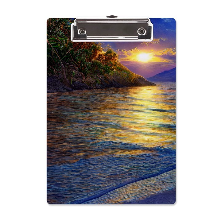 Sunset At The Surf A5 Acrylic Clipboard