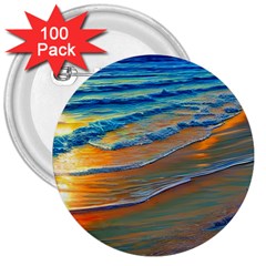 Modern Sunset Over The Ocean 3  Buttons (100 Pack)  by GardenOfOphir