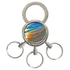 Modern Sunset Over The Ocean 3-ring Key Chain by GardenOfOphir