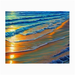 Modern Sunset Over The Ocean Small Glasses Cloth by GardenOfOphir