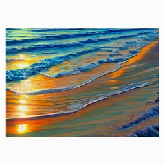 Modern Sunset Over The Ocean Large Glasses Cloth (2 Sides) by GardenOfOphir