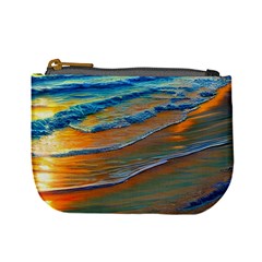 Modern Sunset Over The Ocean Mini Coin Purse by GardenOfOphir