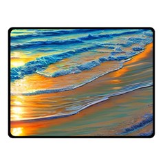 Modern Sunset Over The Ocean One Side Fleece Blanket (small) by GardenOfOphir