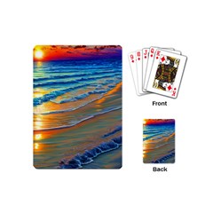 Modern Sunset Over The Ocean Playing Cards Single Design (mini) by GardenOfOphir