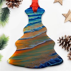 Modern Sunset Over The Ocean Ornament (christmas Tree)  by GardenOfOphir