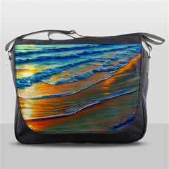 Modern Sunset Over The Ocean Messenger Bag by GardenOfOphir