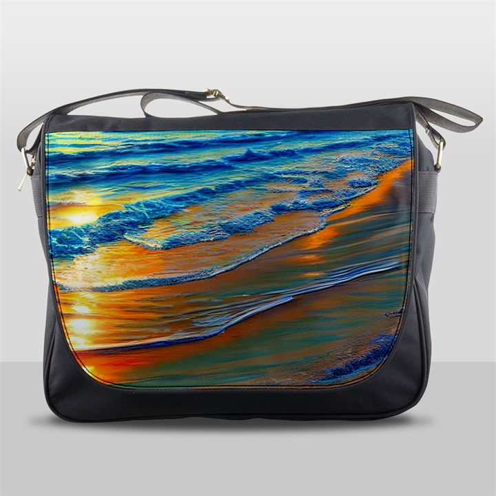 Modern Sunset Over The Ocean Messenger Bag