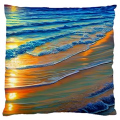 Modern Sunset Over The Ocean Large Cushion Case (two Sides) by GardenOfOphir