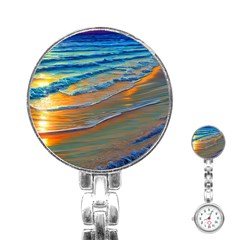 Modern Sunset Over The Ocean Stainless Steel Nurses Watch by GardenOfOphir