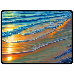 Modern Sunset Over The Ocean Fleece Blanket (large) by GardenOfOphir