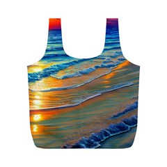 Modern Sunset Over The Ocean Full Print Recycle Bag (m) by GardenOfOphir